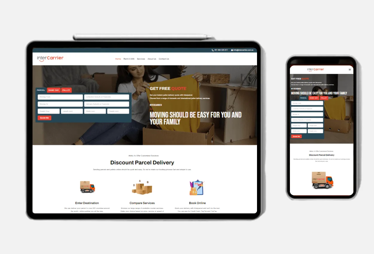 InterCarrier Logistics Australia Showcase | AR Webcrafts