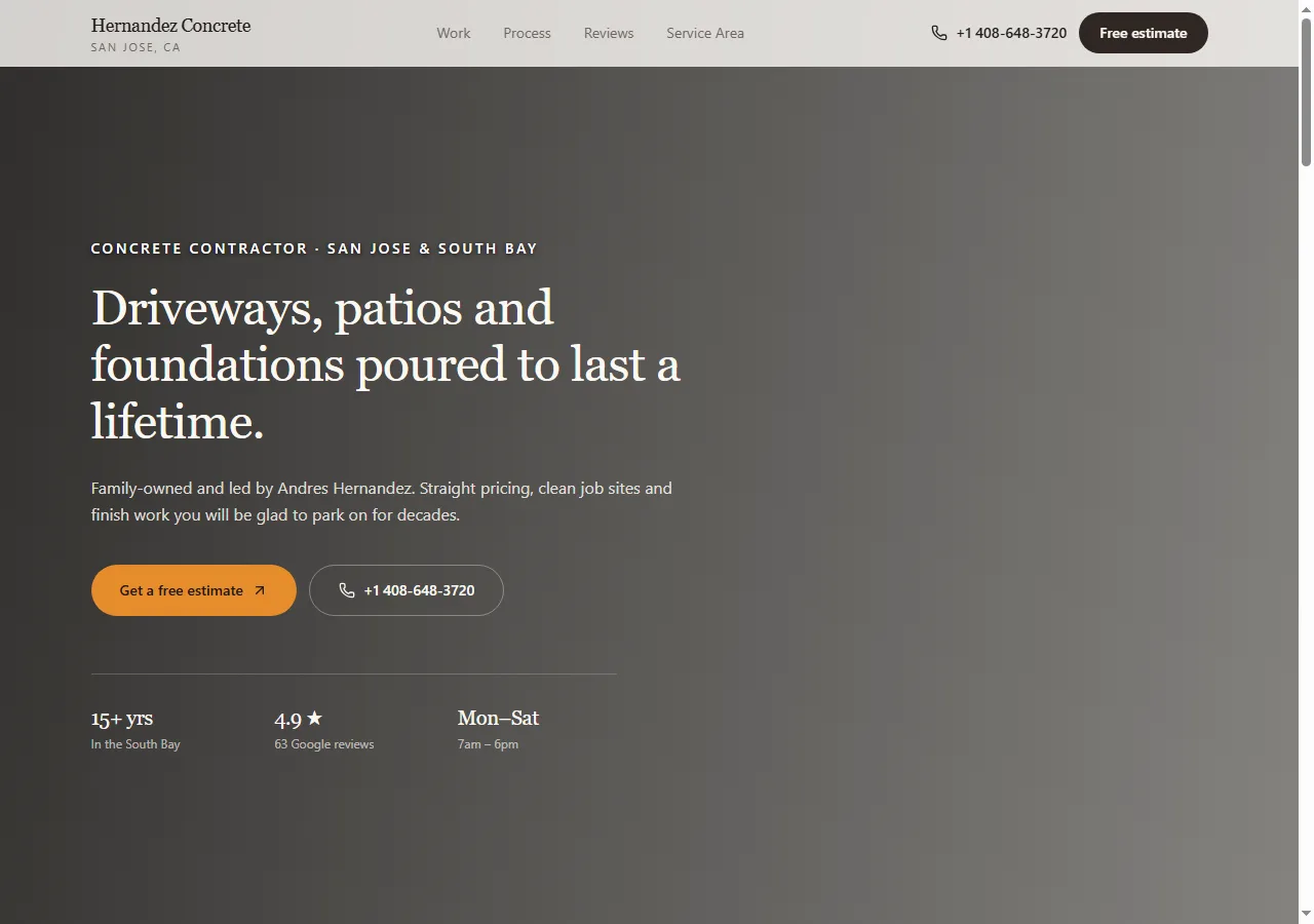 Hernandez Concrete Pro — San Jose Contractor | AR Webcrafts
