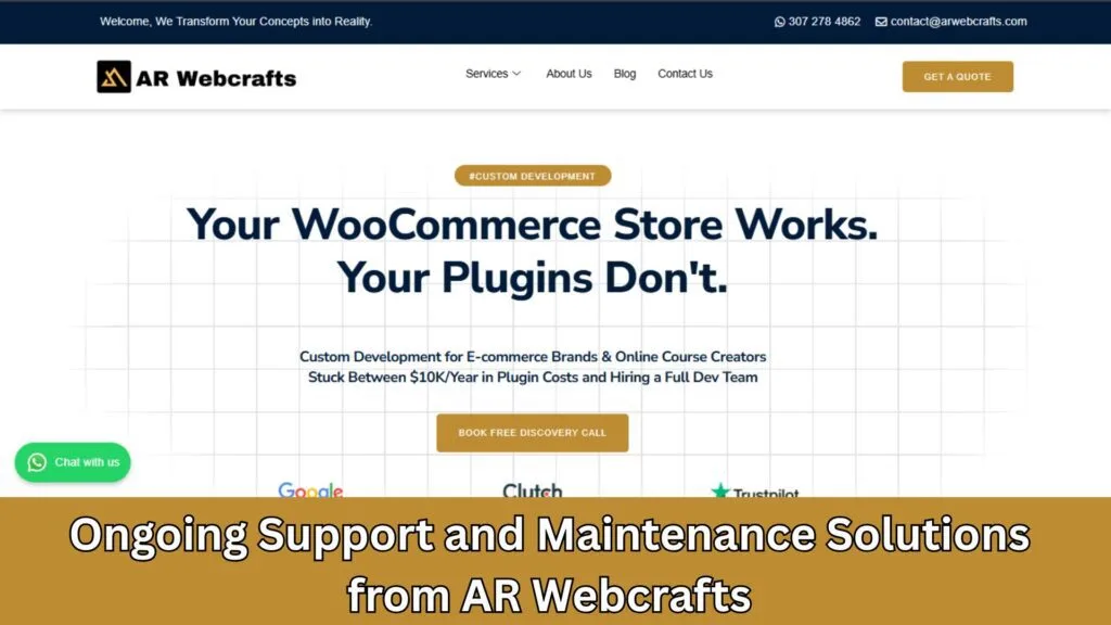 Ongoing Support and Maintenance Solutions from AR Webcrafts